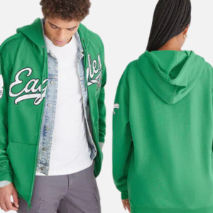 Aeropostale Eagles Script Hoodie with full-zip closure, ribbed cuffs, and sporty casual design