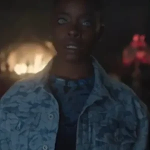 Joy Sunday Wednesday Season 2 Bianca Barclay Bape Solid Camo Cropped Denim Jacket
