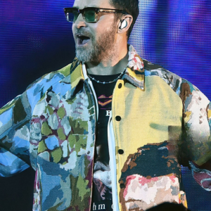 Justin Timberlake Multi-Colored Abstract Print Jacket