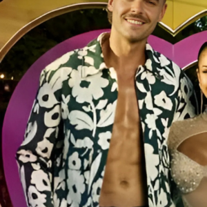 Love Island UK S12 Harry Cooksley Green Floral Shirt featuring vivid tropical print