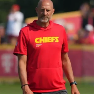 Matt Nagy Kansas City Chiefs Training Camp Hoodie featuring team logo and comfortable pullover design.