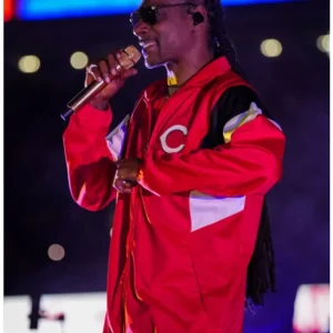 Snoop Dogg Philadelphia Phillies vs Cincinnati Reds 2025 red jacket featuring bold team graphics and premium sports style.