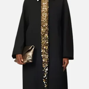Glamorous Wednesday S02 Grandmama Gold Sequins Coat for standout fashion looks