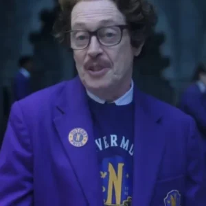 Wednesday S02 Barry Dort Purple Blazer in tailored formal design