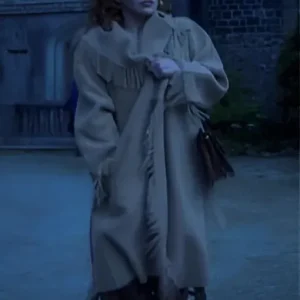 Wednesday Season 2 Billie Piper fringe coat with western-inspired style