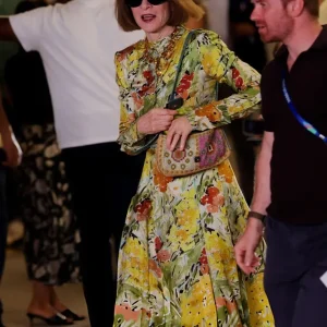 Anna Wintour 2026 US Open Multicolor Floral Dress elegant floral-inspired celebrity fashion