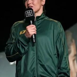 Croke Park Conference Katie Taylor Green Jacket elegant green fashion jacket design