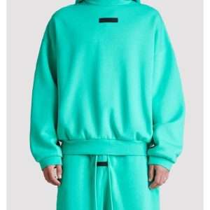 Fear Of God Teal Essentials Hoodie stylish premium streetwear fashion apparel