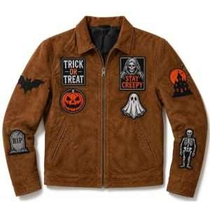 Halloween Creepy Trick or Treat Suede Jacket