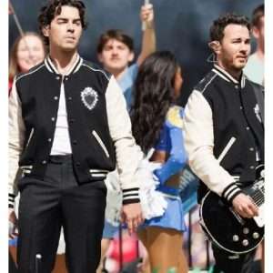 Melbourne Jonas Brother Black Heart Varsity Jacket stylish music-inspired casual outerwear