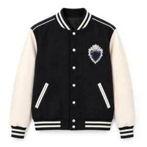 Melbourne Jonas Brother Black Heart Varsity Jacket trendy black varsity fashion apparel