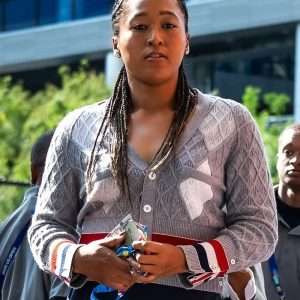 Naomi Osaka 2026 Day 5 Grey Cropped Cardigan