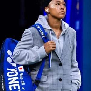Naomi Osaka US 2026 Grey Plaid Hooded Blazer