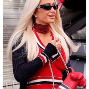 Paris Hilton US Open 2026 Red Sweater Vest stylish celebrity-inspired tennis fashion
