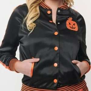 Scream Queen Halloween Pumpkin Black Jacket